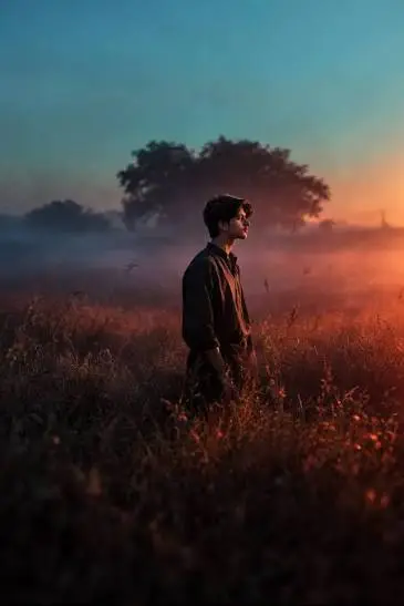 Alone captions for Instagram for boy with a thoughtful solo portrait