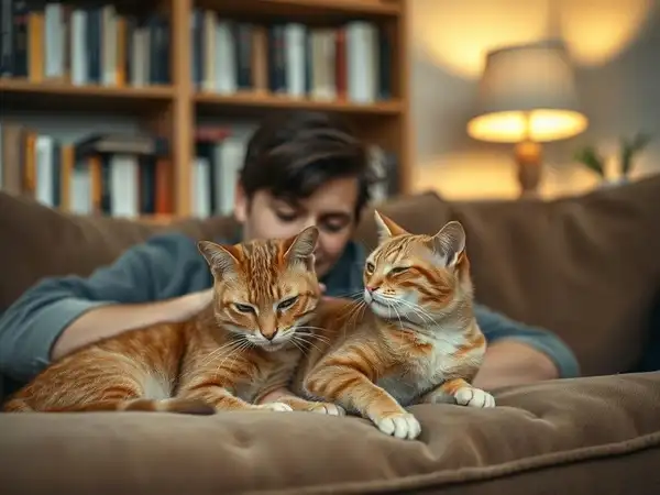 Cat love captions for Instagram showing a person cuddling a cat