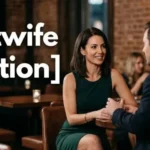 Couple holding hands at a restaurant table, overlaid with text reading "[Hotwife Captions]".