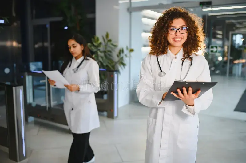  Professional Instagram Bio for Medical Students featuring a medical student studying in a white coat