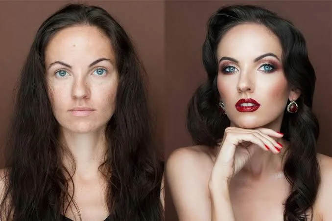Makeup Artist Captions for Instagram accompanying a professional before-and-after makeup transformation