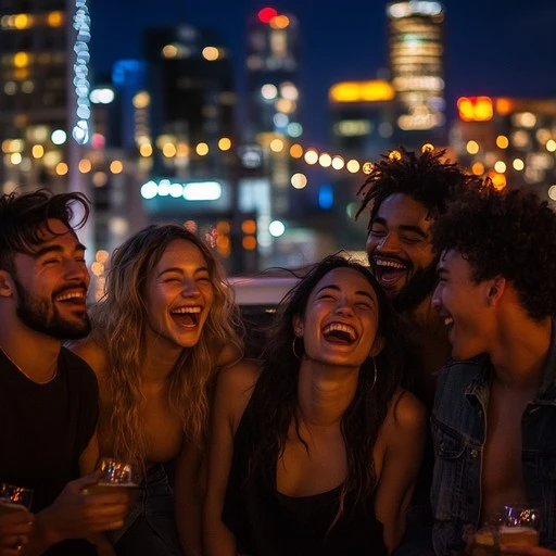 Night Out Captions for Instagram with friends enjoying the evening