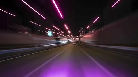 Night Ride Captions for Instagram shown with a cinematic car ride through glowing city streets