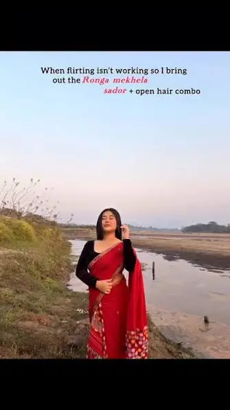 Best Assamese Caption For Instagram ideas with Assamese culture, traditional clothing, and a joyful Instagram moment