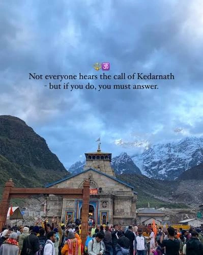 Kedarnath Captions for Instagram with Kedarnath Temple and Himalayan mountains