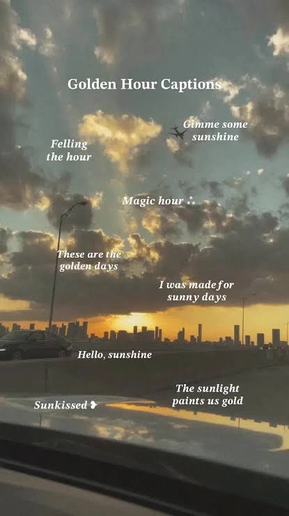Aesthetic Sunny Day Captions For Ig Pictures in golden-hour light